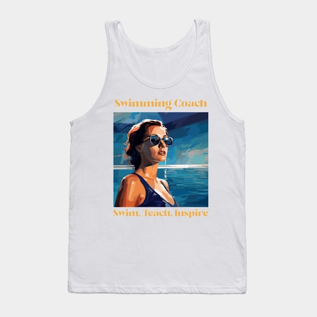 swim instructor, swim coach, swimming trainning, fun designs v8 Tank Top by H2Ovib3s